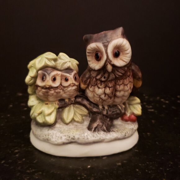 Homco #1298 Mother and Baby Owls Figurine Porcelain Ceramic Vintage - Picture 7 of 10